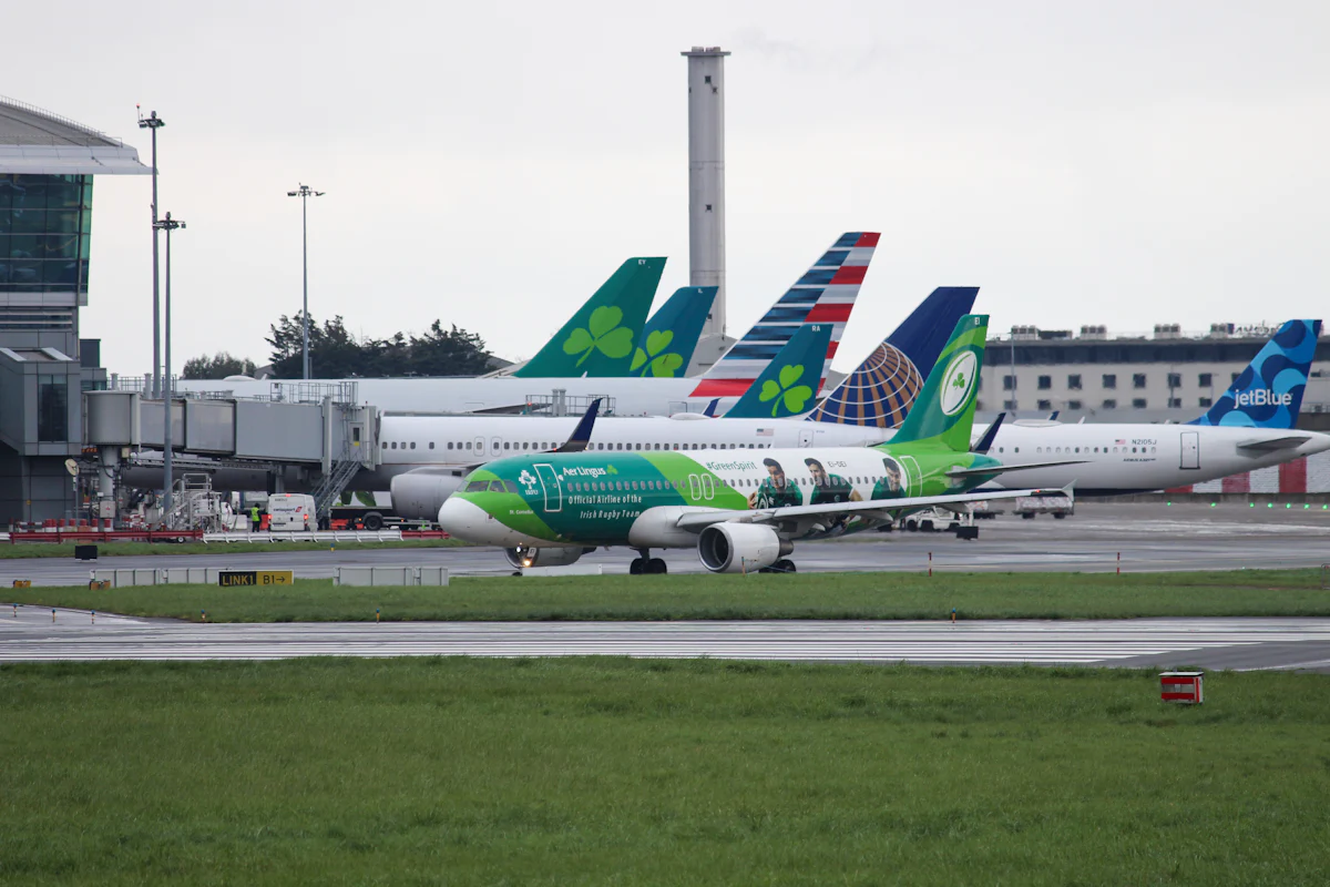 Aircraft parked at Dublin Airport